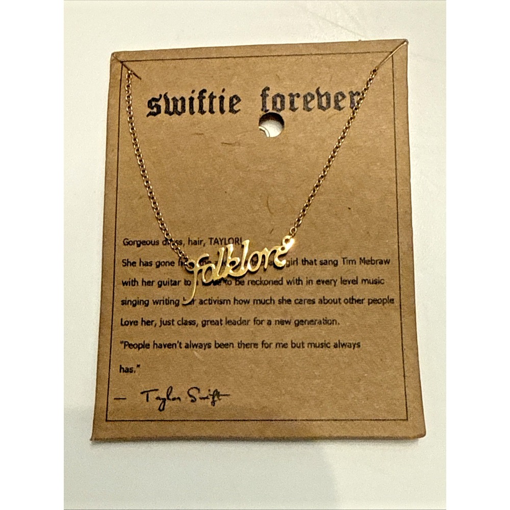 Swiftie Forever- Taylor Swift “Folklore” Necklace Adjustable 16”-18” - New